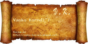 Vasko Kornél névjegykártya